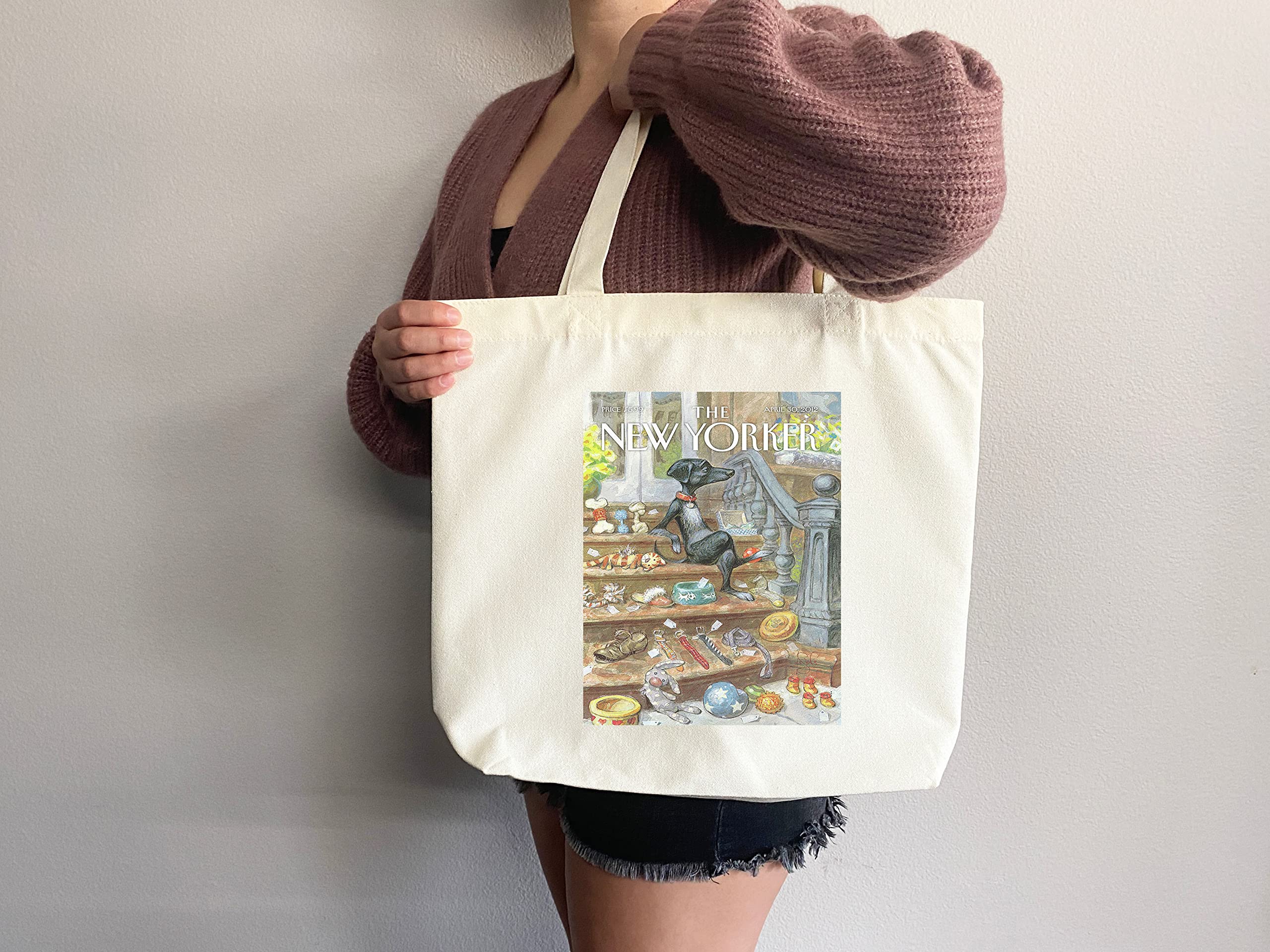 Stylish New Yorker Magazine Tote Bag - Artistic Aesthetic Everyday Carry Bag for Shopping, Beach & Work | Premium Cotton Canvas Tote with Unique Print