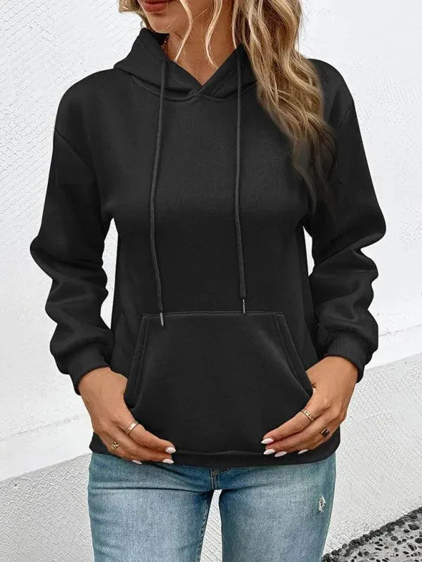 Women's Casual Solid Color Hoodie - Soft & Comfortable Pullover Sweatshirt for Everyday Wear, Lounge & Outdoor Activities