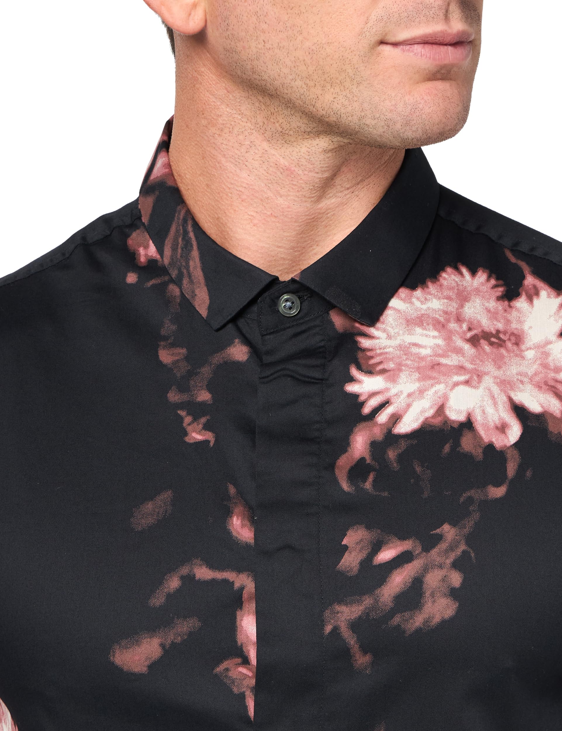 John Varvatos Men's Loren Shirt | Premium Cotton Button-Down Dress Shirt for Business & Casual Wear | Office, Date Night & Special Occasions