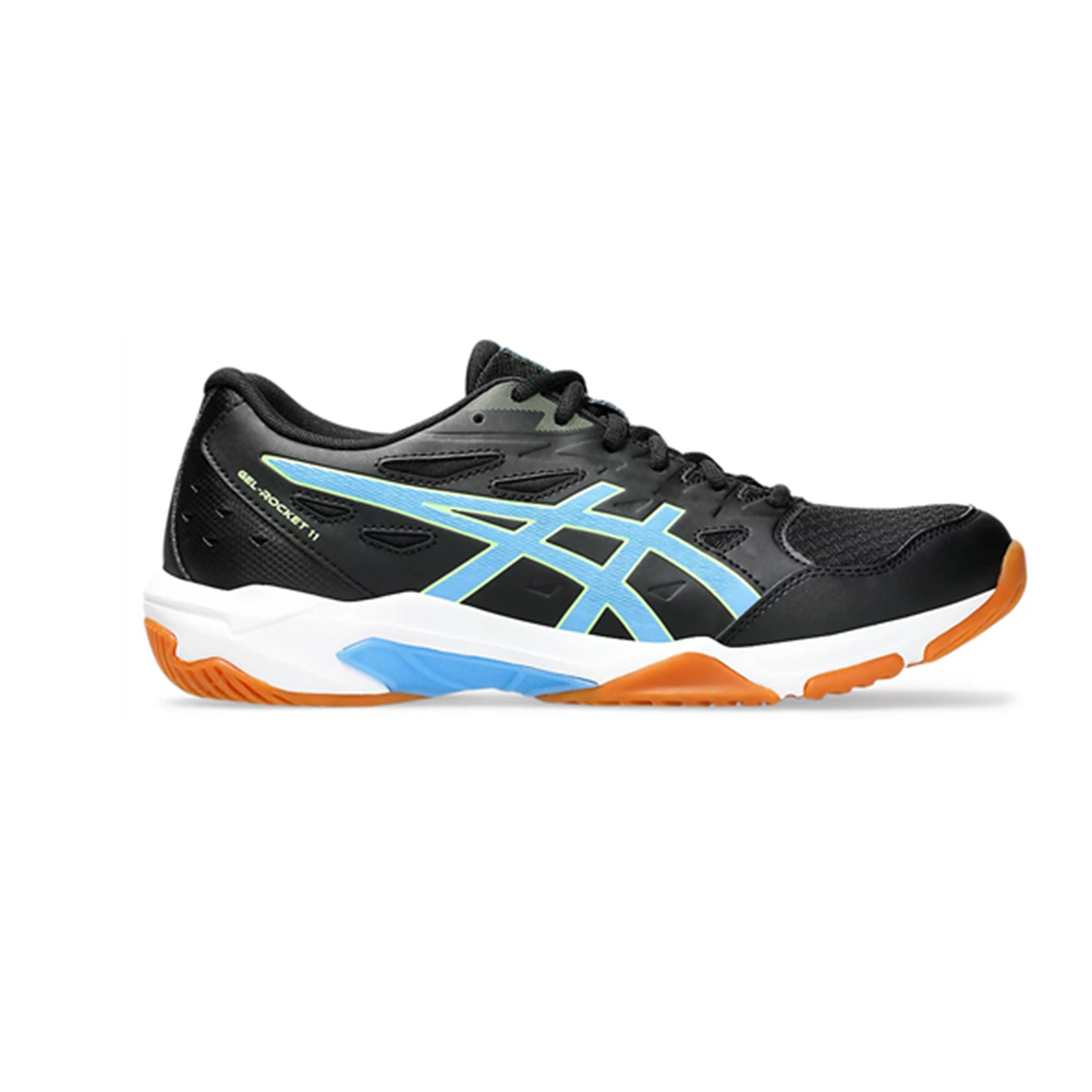 ASICS Gel Rocket 11 Men's Squash Shoes - Black/Waterscape - Indoor Court Sports Shoes for Badminton, Volleyball & Squash Players