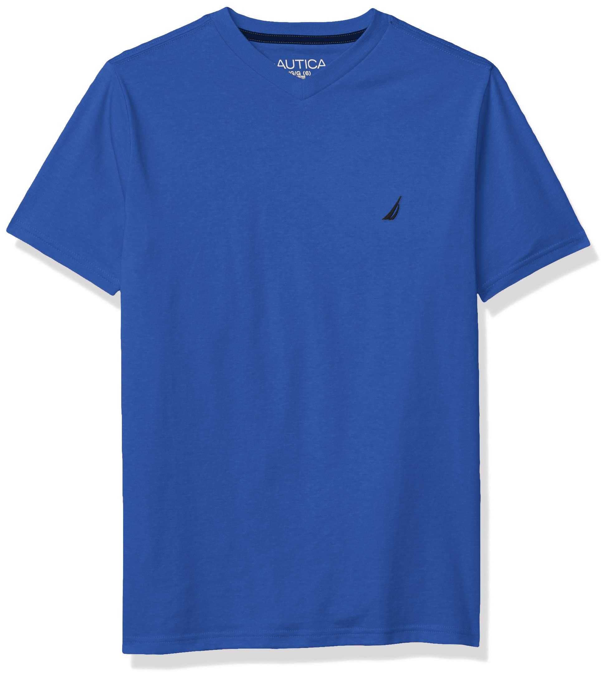 Nautica Boys' Short Sleeve Solid V-Neck T-Shirt - Comfortable Cotton Tee for Kids, Casual Everyday Wear, School & Playtime Outfits