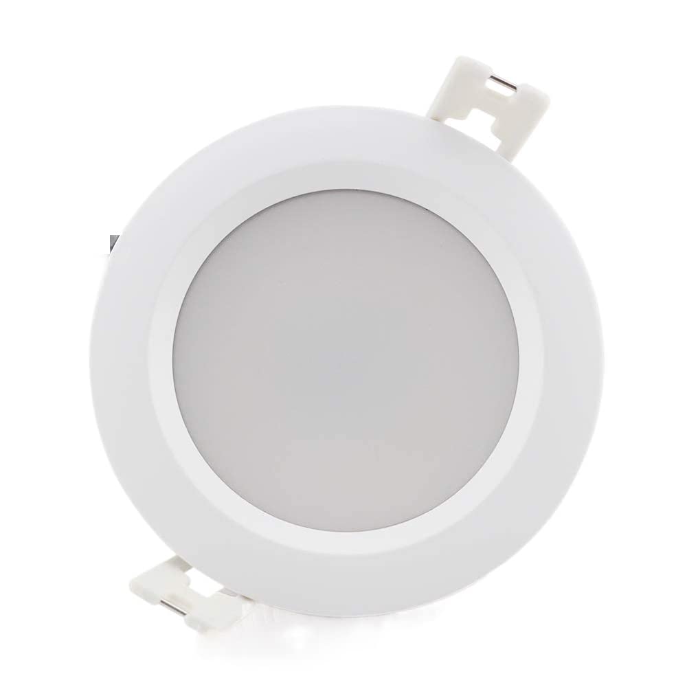OKLUCK Ultra-Thin 9W LED Recessed Ceiling Light, Round Panel Downlight - IP65 Waterproof for Bathroom, Kitchen, Hallway Lighting (3000K/6000K, AC110-240V, 4 Pack) | Energy Saving, Easy Installation, Dimmable Options for Home & Commercial Use
