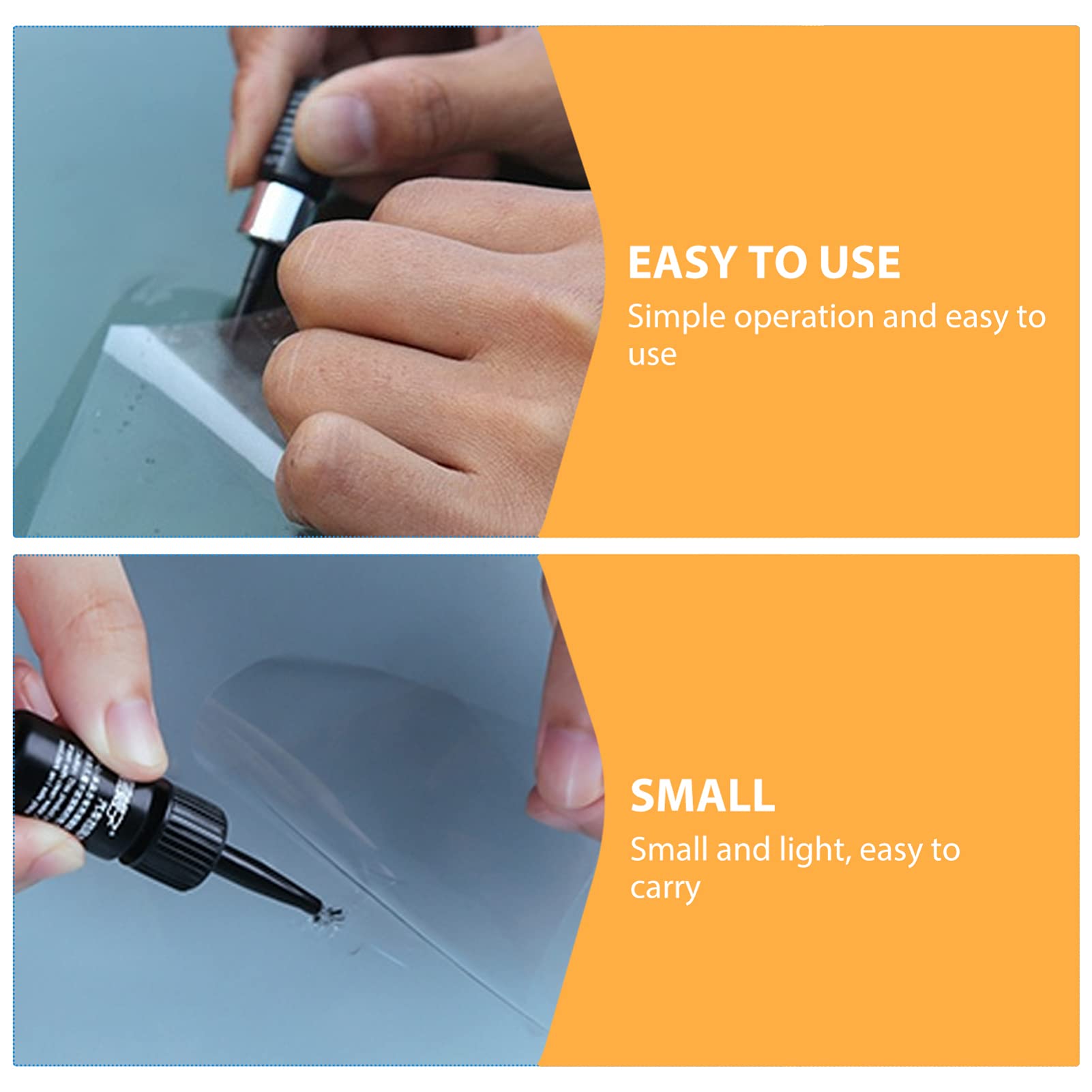 Wakauto 2 Sets Professional Car Windshield Crack Repair Kit - DIY Auto Glass Repair Tool for Chips, Cracks & Bullseyes - Perfect for Home, Roadside & Emergency Vehicle Maintenance