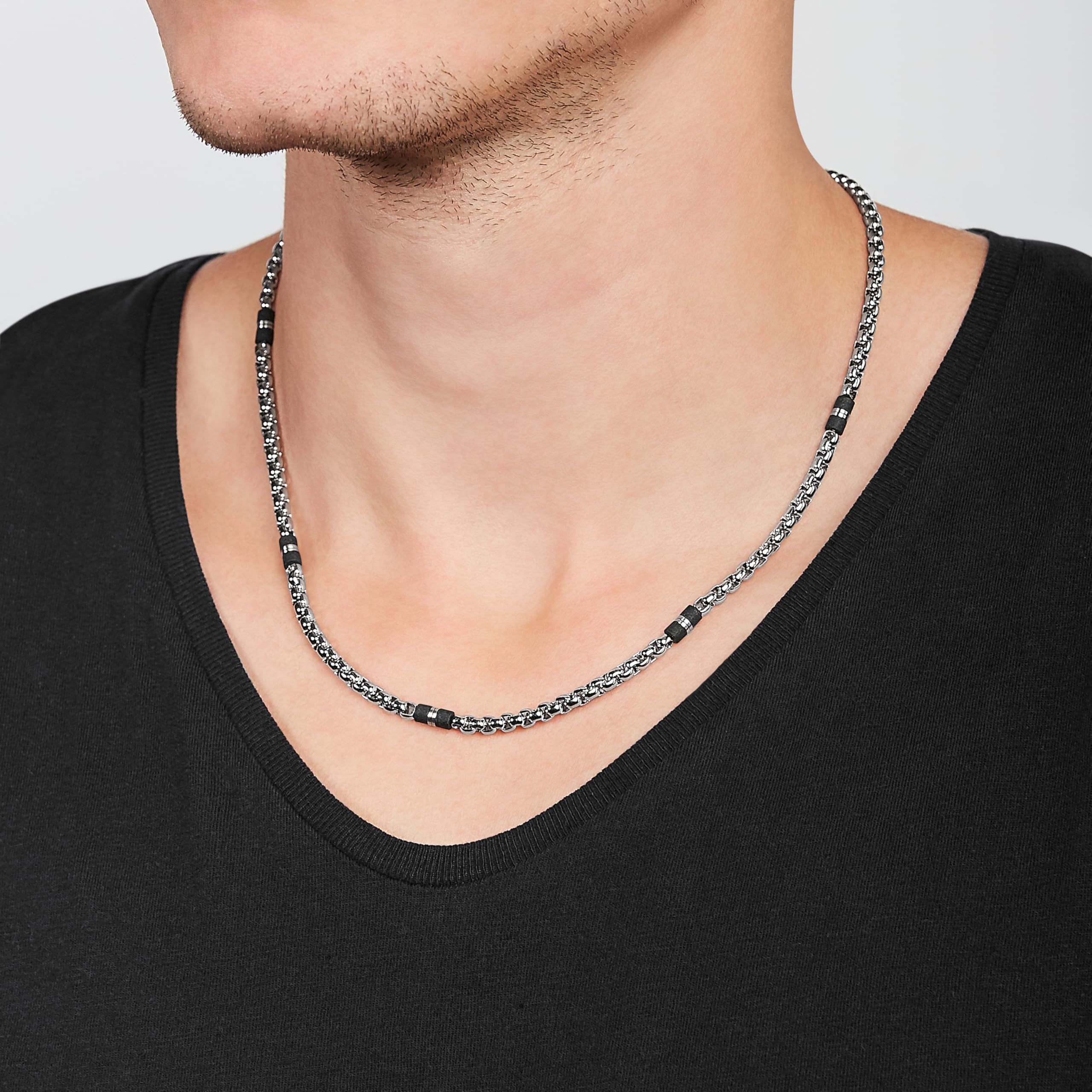 Fossil Men's Stainless Steel or Leather Necklace - Stylish & Durable Jewelry for Everyday Wear, Gifts & Special Occasions