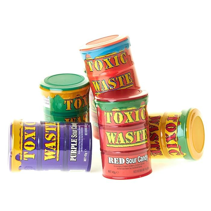 Toxic Waste Candy 5-Pack 210g - Sour Candy Assortment | Extreme Sour Flavors | Original USA Made - Perfect for Parties, Gifts & Prank Challenges