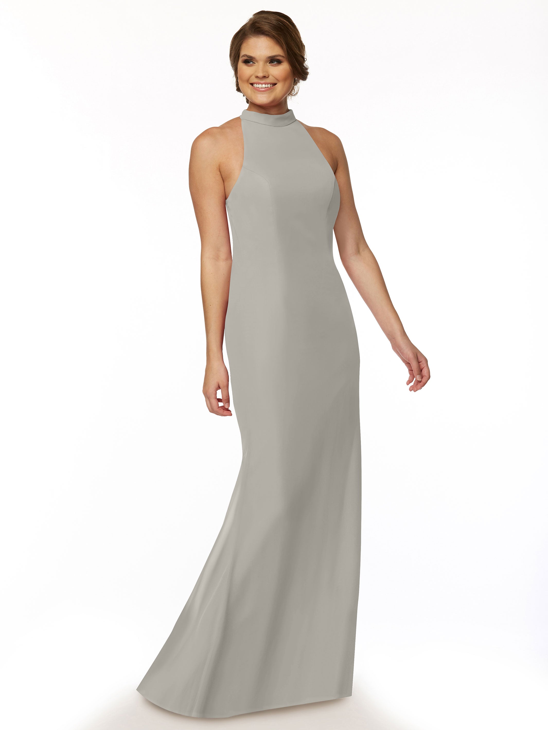 Elegant Mermaid Bridesmaid Dress with Halter Neckline - Perfect for Beach Weddings, Formal Events & Special Occasions