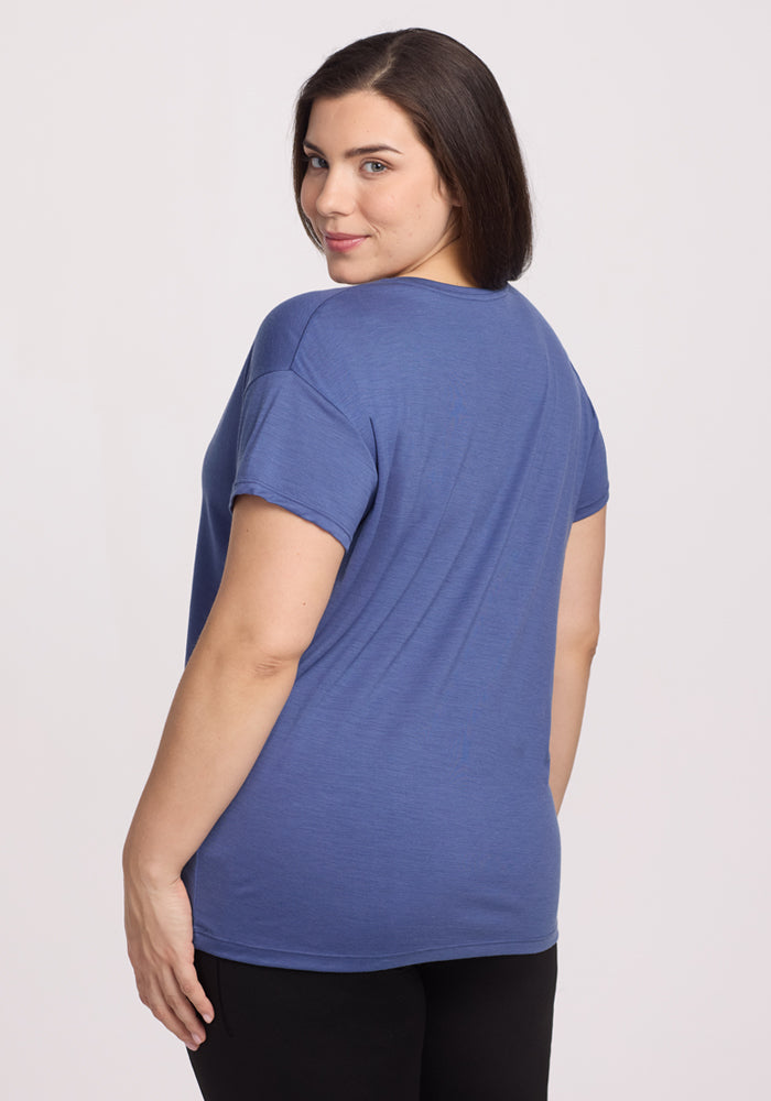 Billie Lounge Tee - Soft & Comfortable Women's T-Shirt | Cloudy Bay Color | Perfect for Relaxing at Home, Yoga, and Casual Outfits
