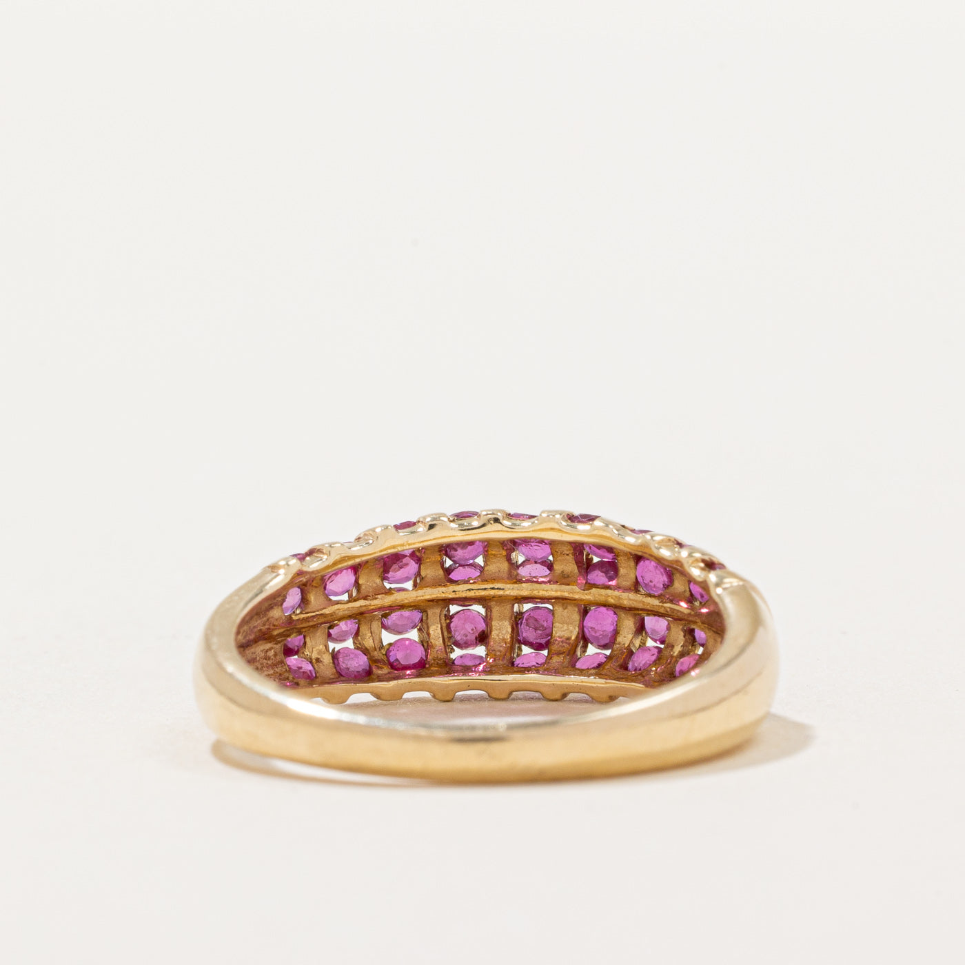 Channel Set Ruby Dome Ring - 1.20 Carat Total Weight (CTW) - Size 7 - Elegant Wedding Band, Anniversary Gift for Her, Perfect for Special Occasions & Evening Events