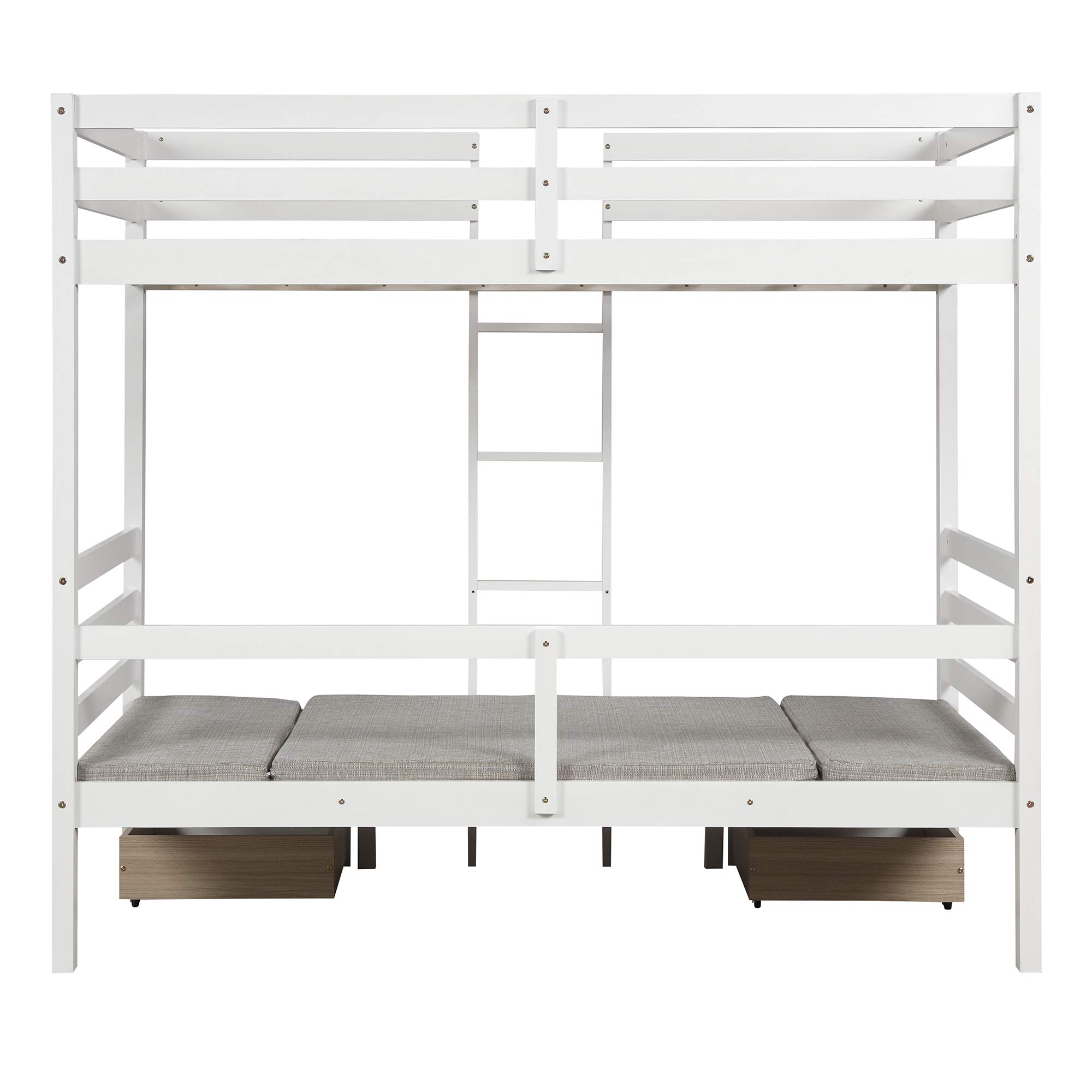 Twin Wood Loft Bed with Storage Drawers & Desk - Convertible Kids & Teens Bed Frame, No Box Spring Needed - Perfect for Small Bedrooms, Dorms & Space-Saving Solutions