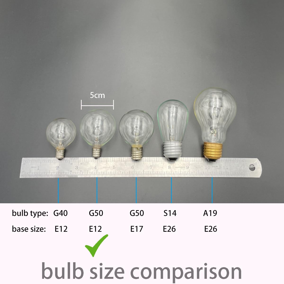25 Pack G50 Replacement Light Bulbs - Green Glass Incandescent E12/C7 Candelabra Base (7W) for Outdoor Patio String Lights - Perfect for Garden Parties, Backyard Decor & Holiday Lighting