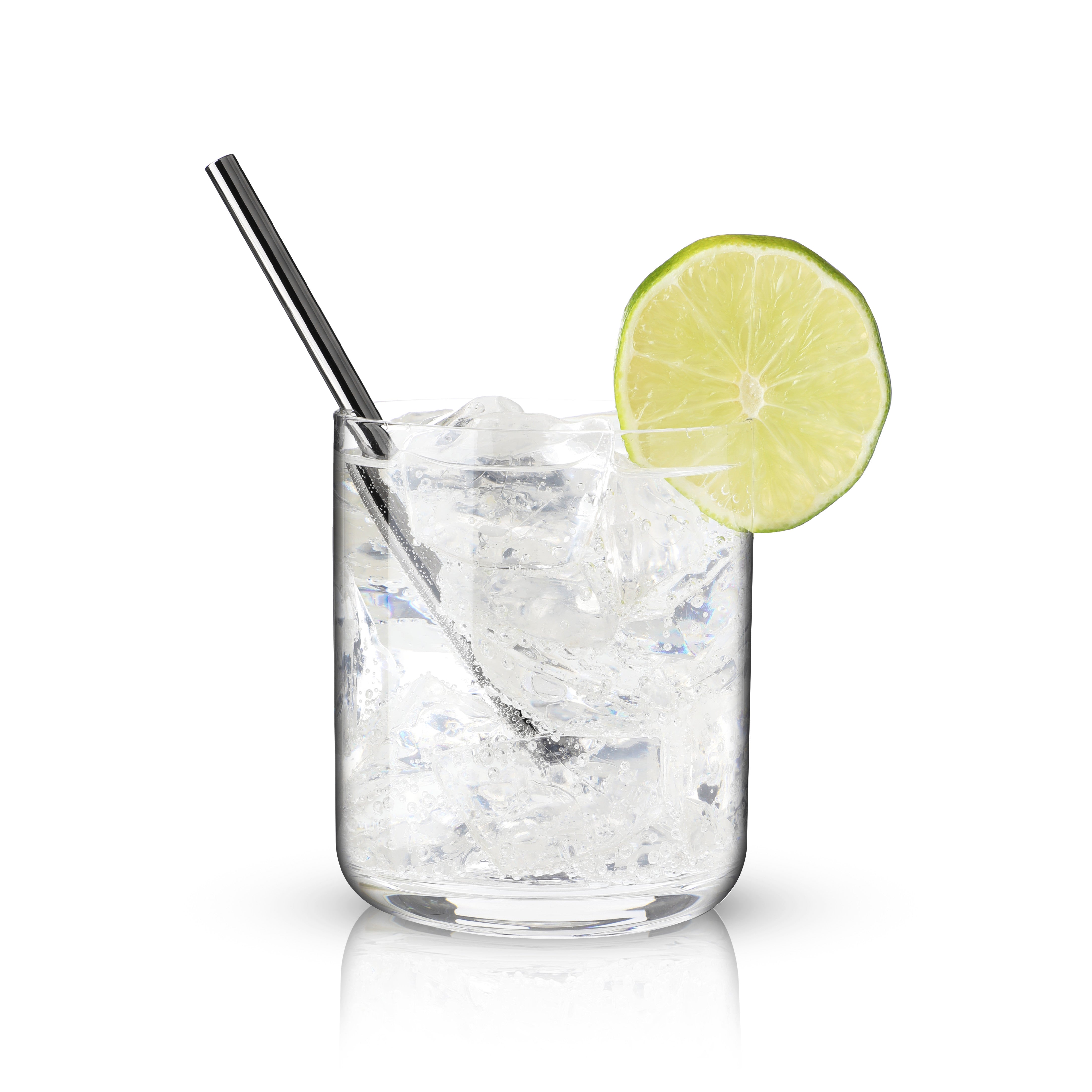 Warren Lowball Whiskey Straws - Set of 6 Reusable Stainless Steel Cocktail Stirrers - Perfect for Bourbon, Scotch & Old Fashioned Drinks at Home Bars or Parties