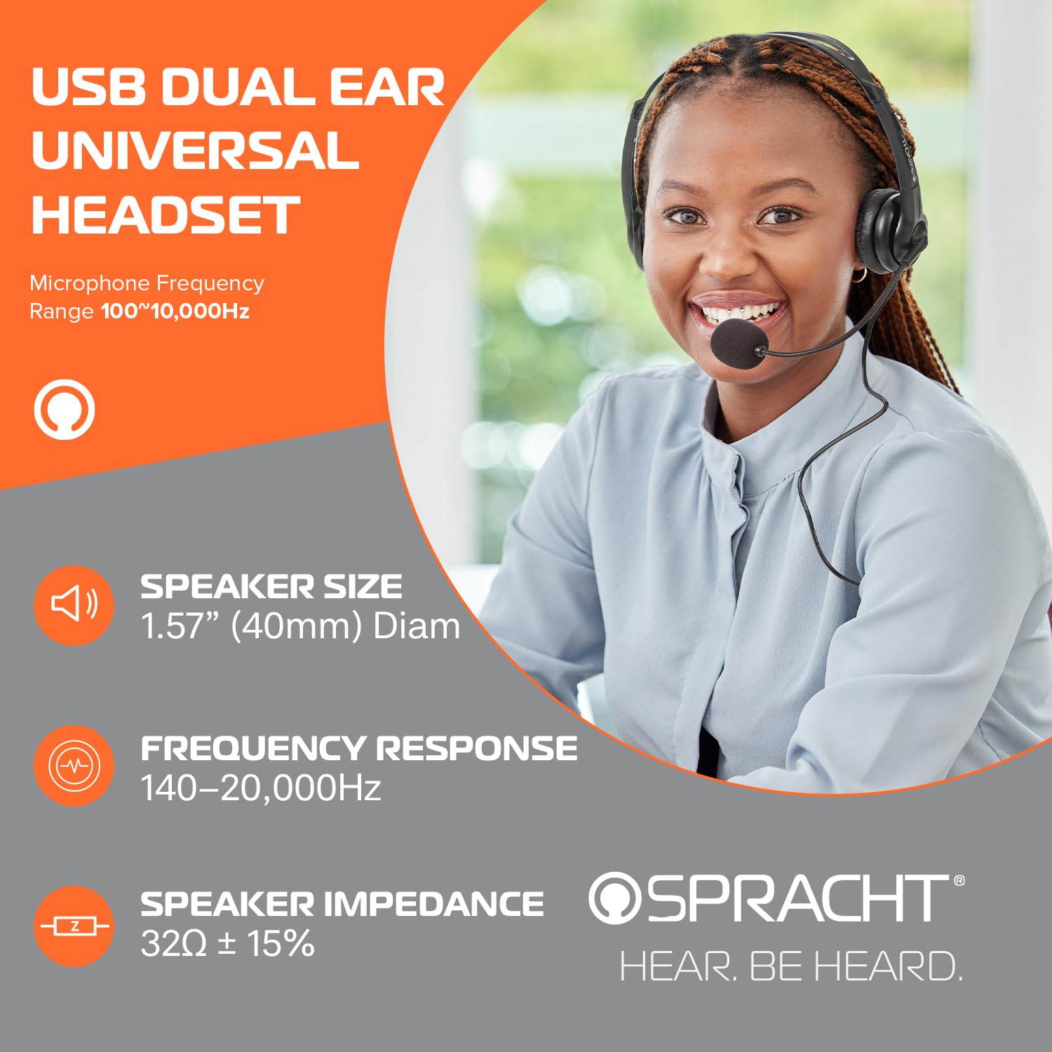 SPRACHT ZUM3500 Wireless Bluetooth Headset with Noise Cancelling - Black | Hands-Free Calling for Office, Driving & Gaming