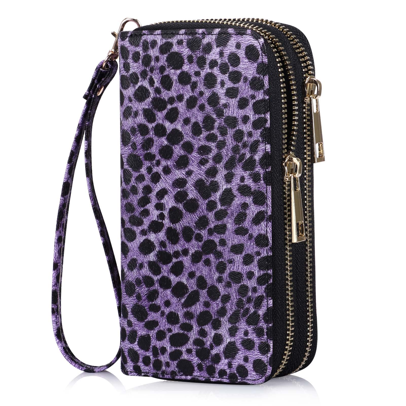 HAWEE Women's Double Zipper Wallet Clutch Purse with Phone Holder - RFID Blocking for Smartphone, Credit Cards, Coins & Cash - Perfect for Travel, Shopping & Everyday Use