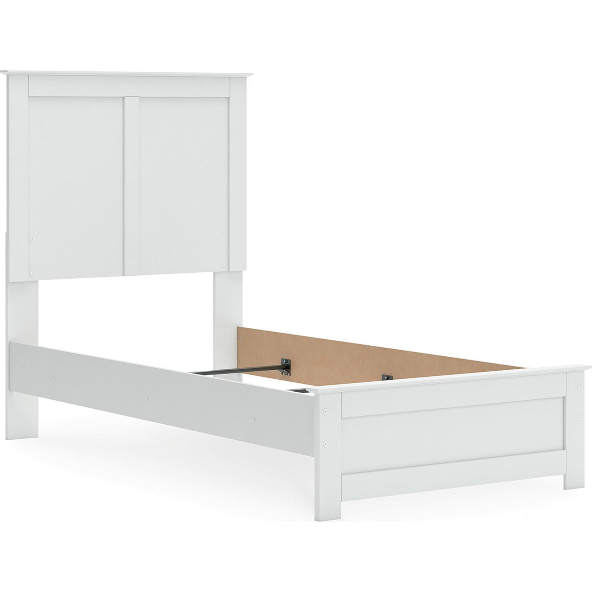 Bostwick Shoals Panel Bed - Queen Size White Wooden Bed Frame with Upholstered Headboard | Perfect for Modern Bedroom, Guest Room & Master Suite