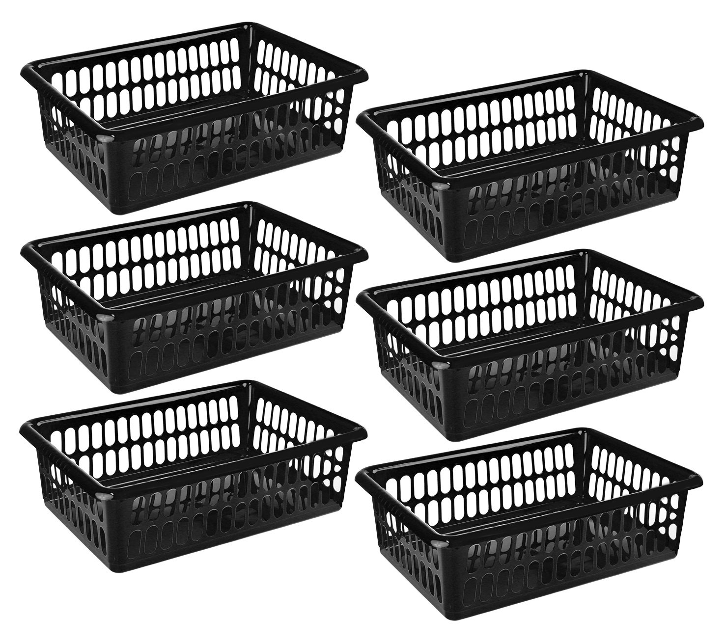 6 Pack - Large Plastic Storage Baskets 15