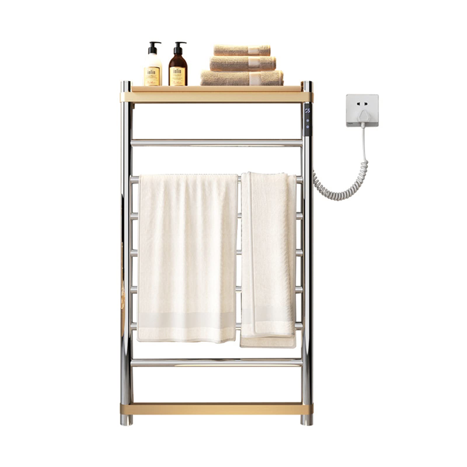 Electric Heated Towel Warmer Rack - 304 Stainless Steel Wall Mounted Bathroom Towel Rail with Constant Temperature | Chrome Finish for Spa, Hotel & Home Use | Fast Drying & Warm Towels Year-Round
