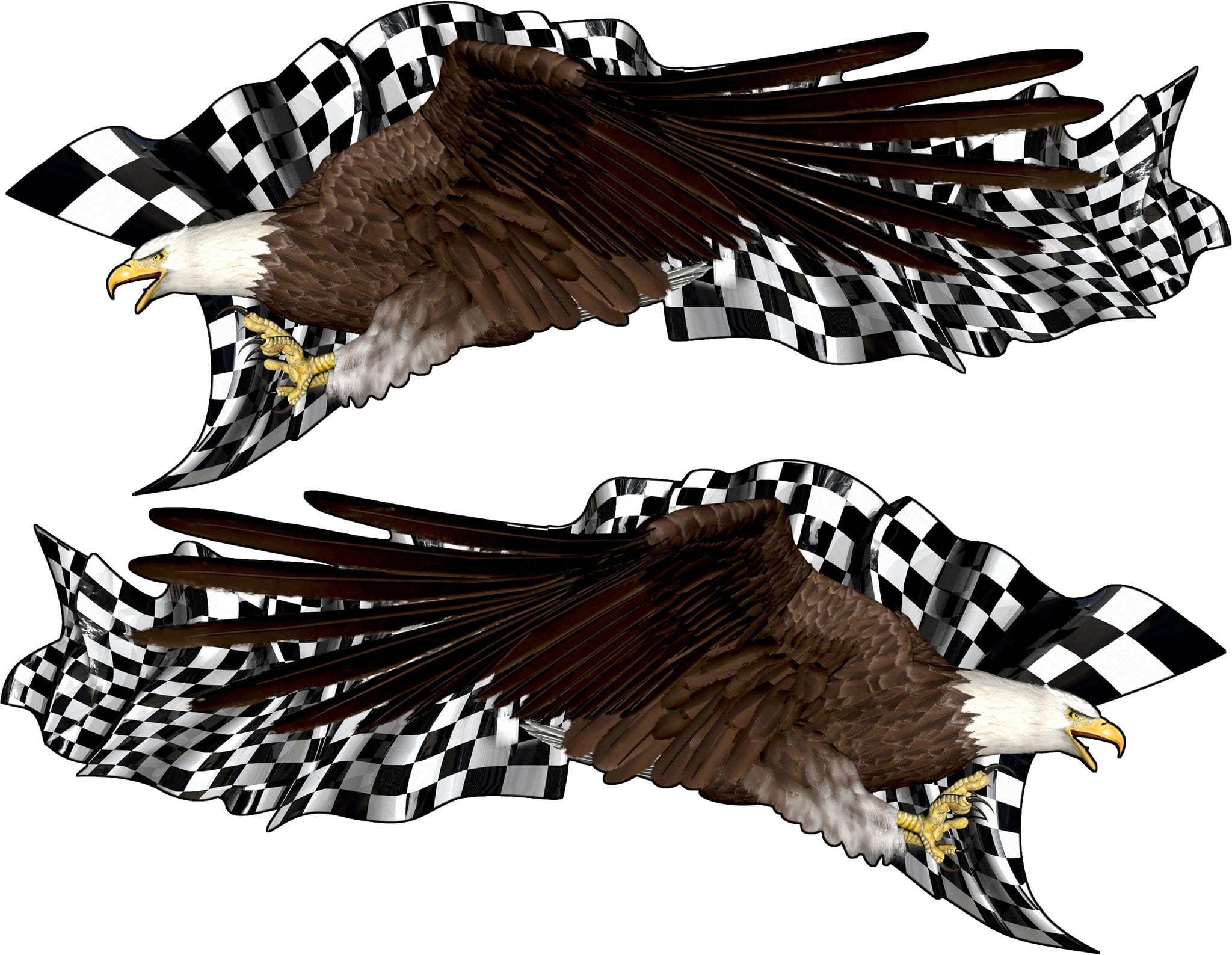 American Flag Checkered Eagle Semi Truck Vinyl Decals - Patriotic Semi Truck Graphics for Cab & Trailer - Perfect for Truck Shows, Parades & Road Trips