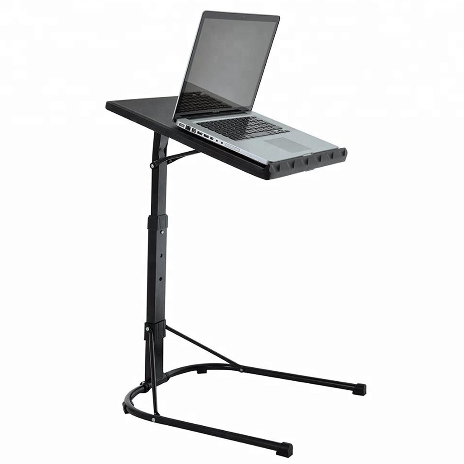 Adjustable Folding TV Tray Table - 3 Height & Tilt Angle Settings, Portable Laptop Desk for Bed & Couch, Sturdy TV Dinner Tray for Eating, Working & Studying - Perfect for Home Office, Dorm Room & Small Spaces (Black)