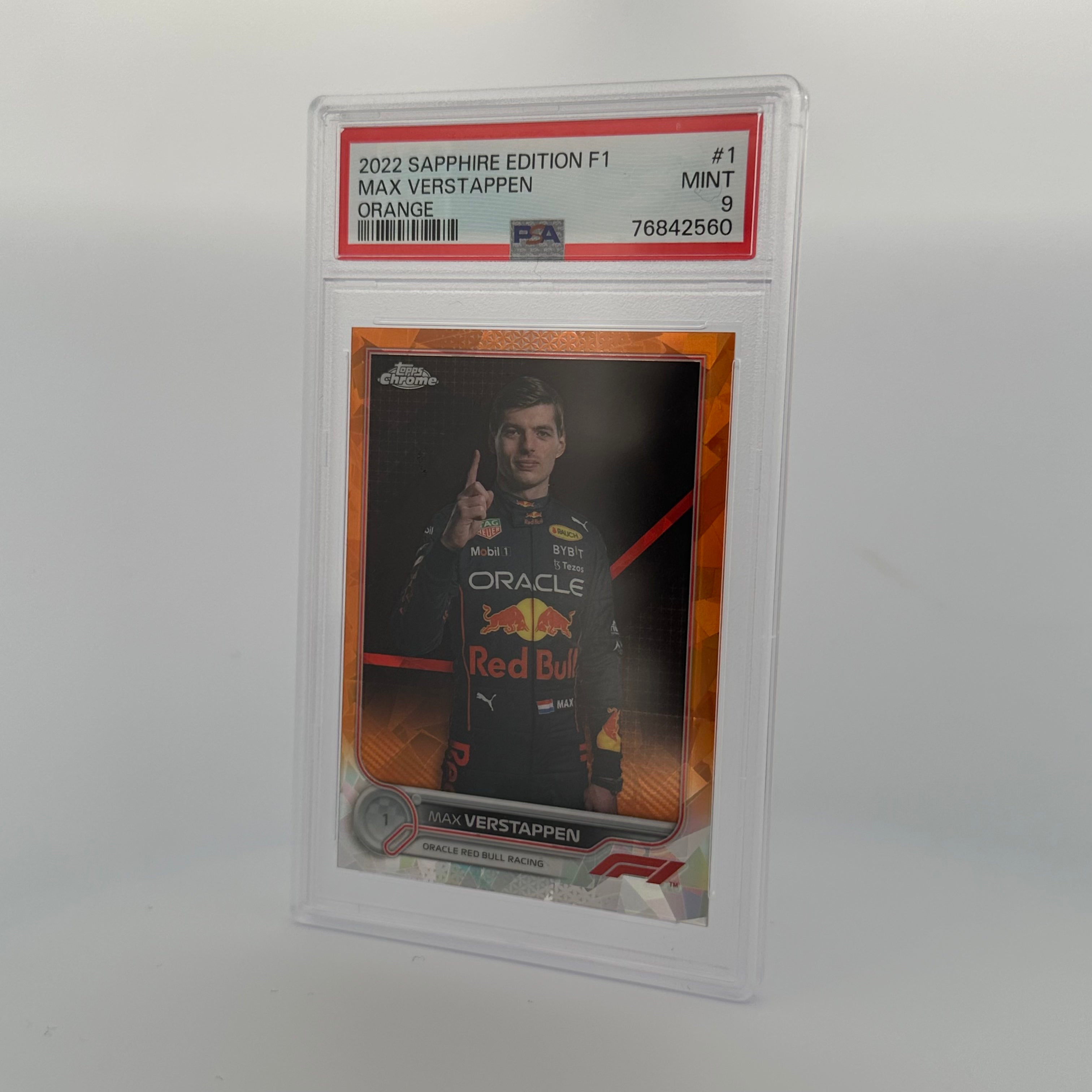 PSA 9 Graded MAX VERSTAPPEN #1 25/25 SAPPHIRE EDITION ORANGE Trading Card - Perfect for F1 Collectors, Display & Investment