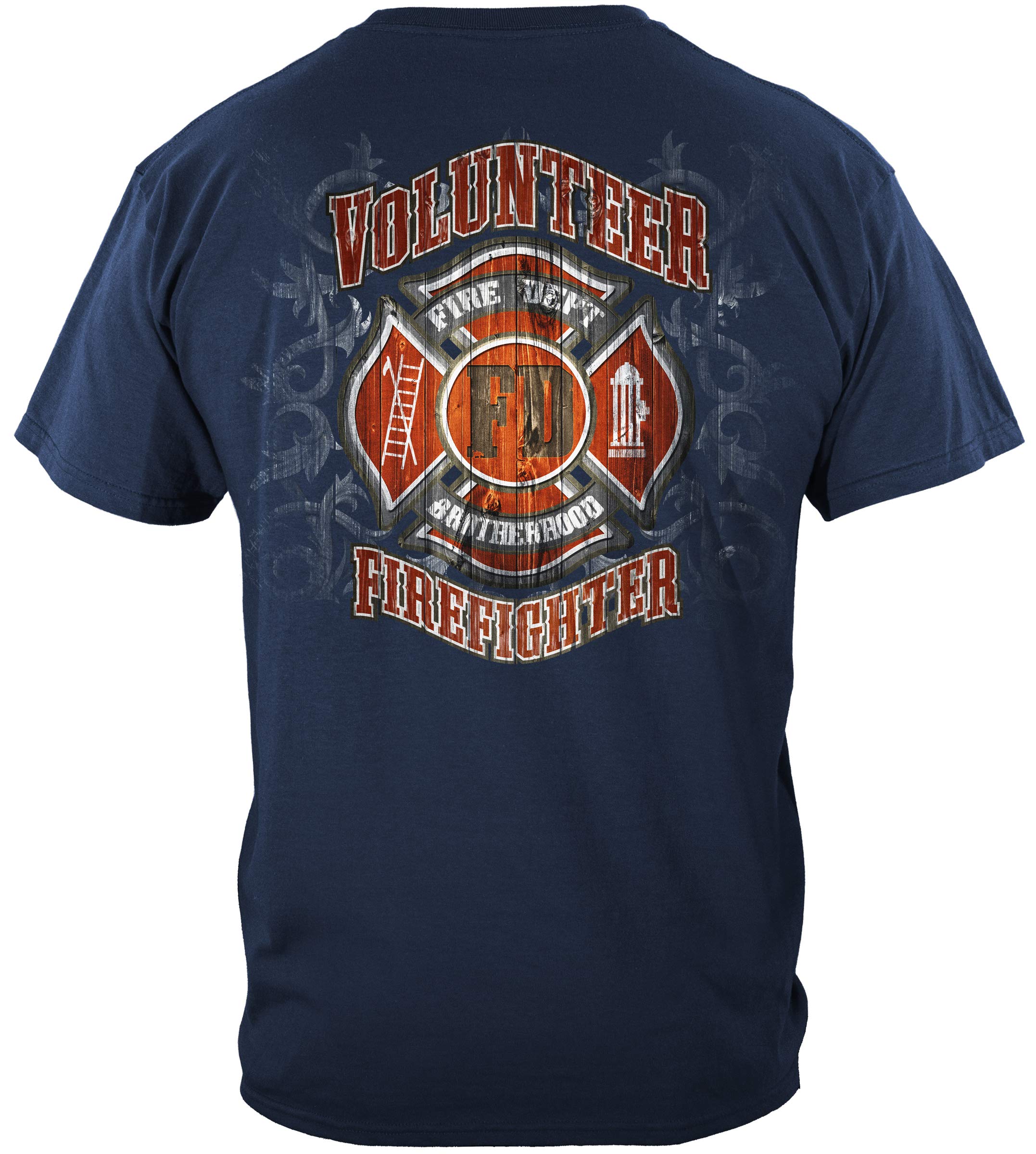 Firefighter T Shirt for Men - Fire Rescue Gold Shield Design Comfortable Cotton Tee FF2086 - Perfect for First Responders, EMS, Fire Dept Gifts & Casual Wear
