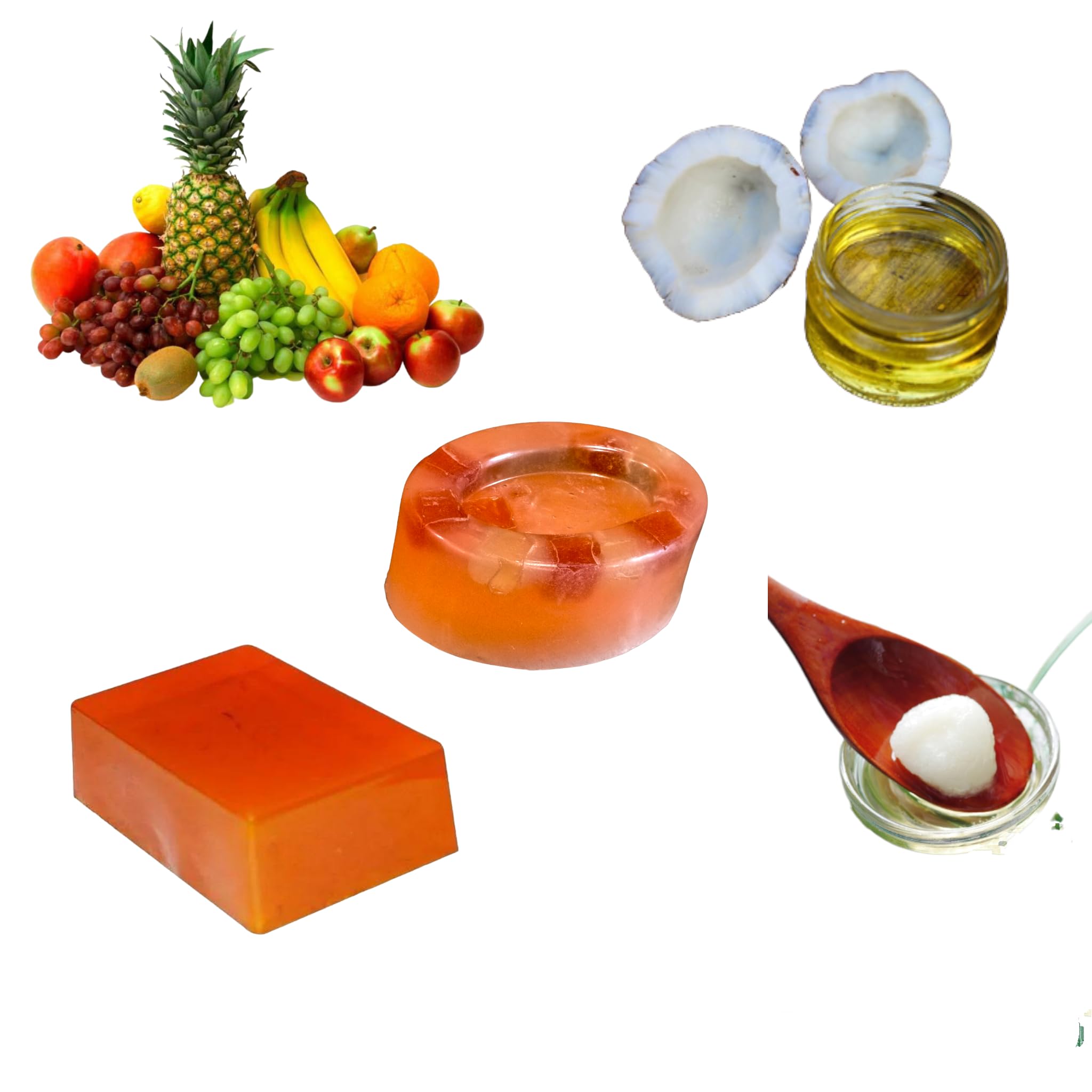 Natural Mix Fruit Soap Bar (500g) - Handmade with Fresh Fruits - Perfect for Dry Skin Care & Gift Sets - Ideal for Bath, Shower & Spa Relaxation