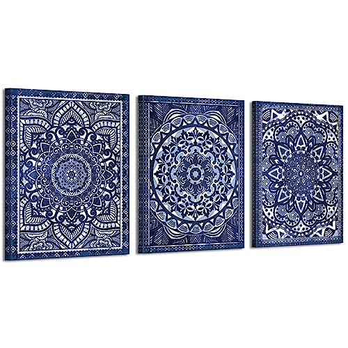 3 Piece blue wall art