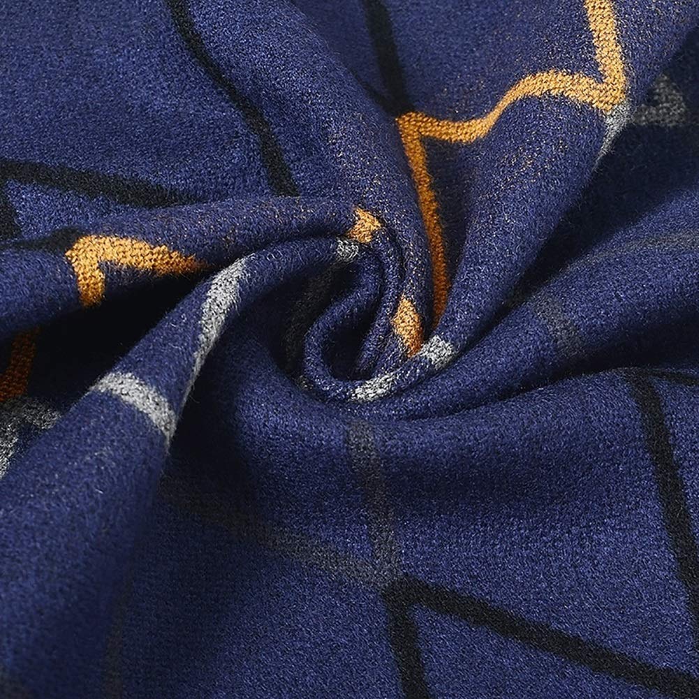 Premium Men's Winter Scarf - Soft Warm Cashmere Feel Long Neck Warmer for Him, Fashionable & Cozy - Perfect Gift for Boyfriend, Husband - Great for Outdoor Activities, Skiing, Snowboarding (Blue)