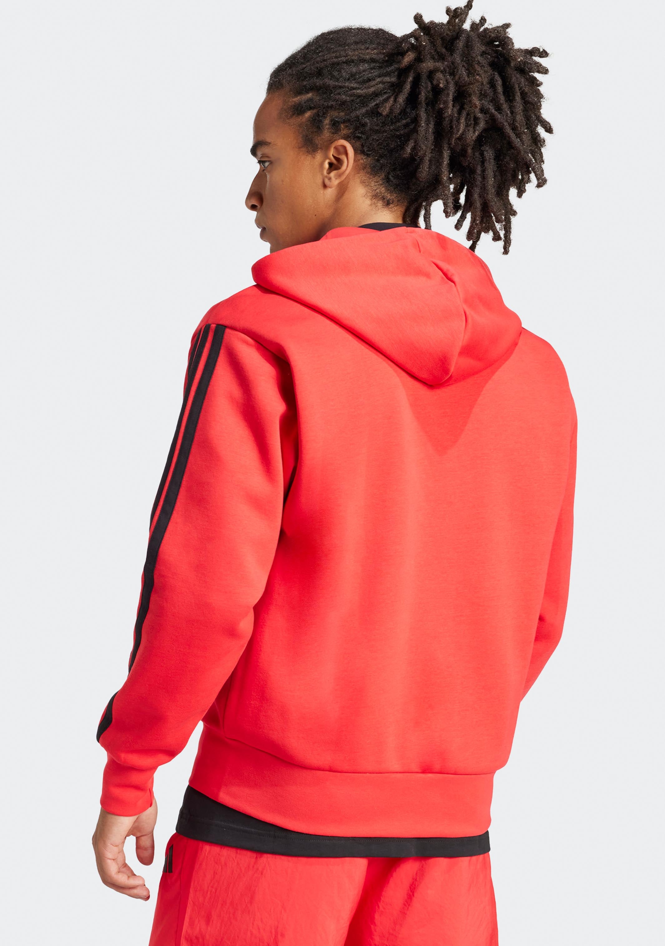 Adidas Men's Essentials 3-Stripes Fleece Full-Zip Hoodie - Warm & Comfortable Athletic Pullover for Casual Wear, Gym, and Outdoor Activities