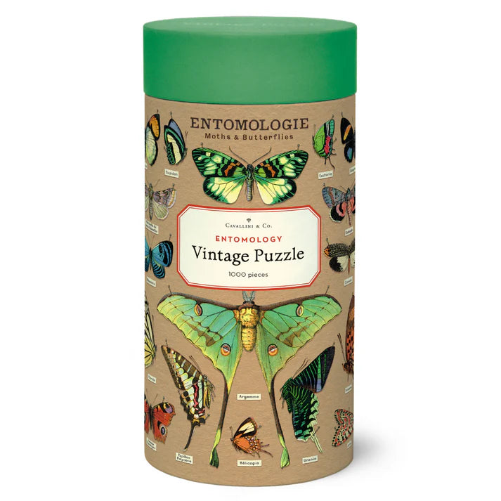 Vintage Entomology 1000-Piece Jigsaw Puzzle by Cavallini - Perfect for Adults, Home Decor & Educational STEM Activities