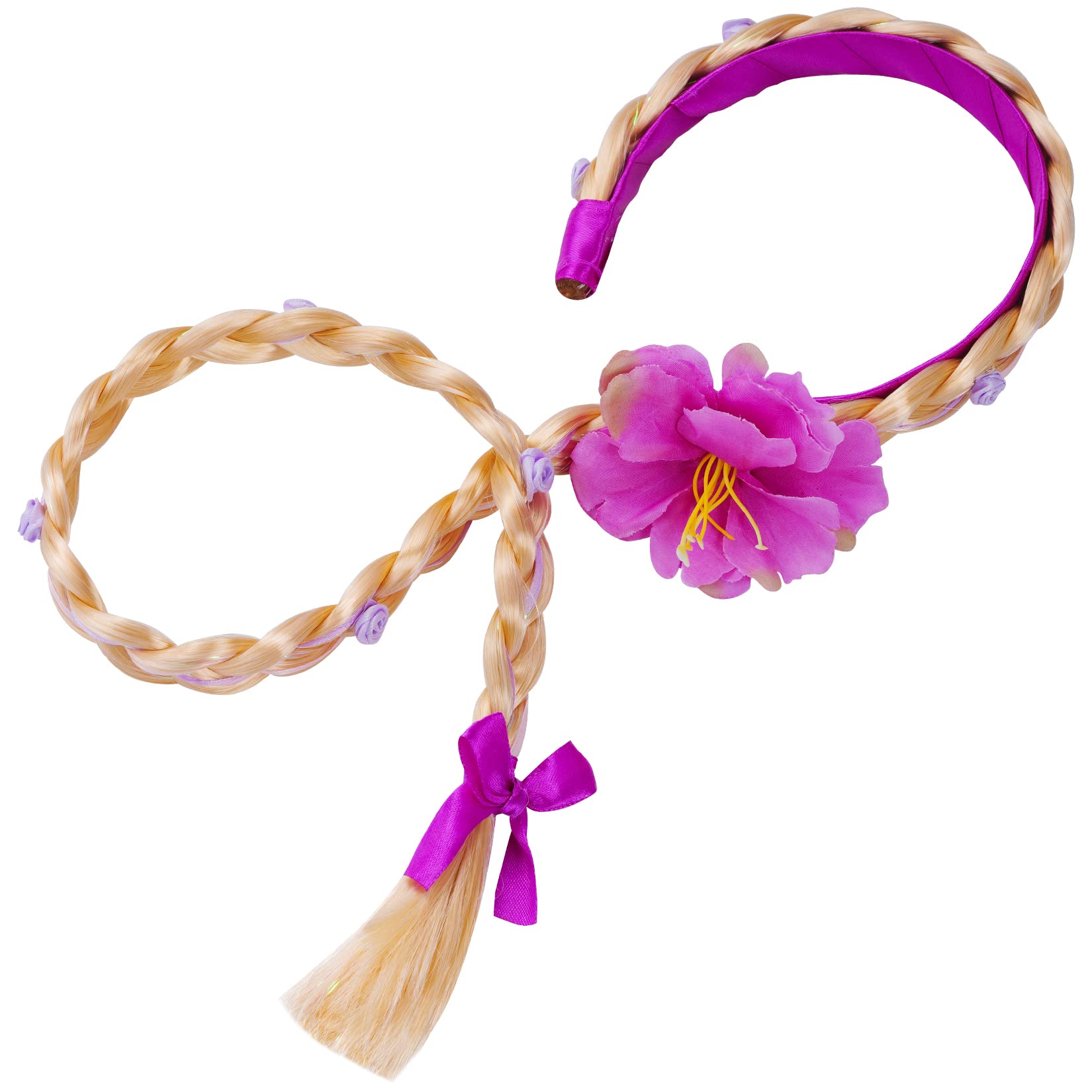 NYDOTD 29-inch Long Princess Cosplay Braided Wig - Purple Synthetic Hairpiece for Dress Up, Halloween & Costume Parties | Perfect for Kids & Adults