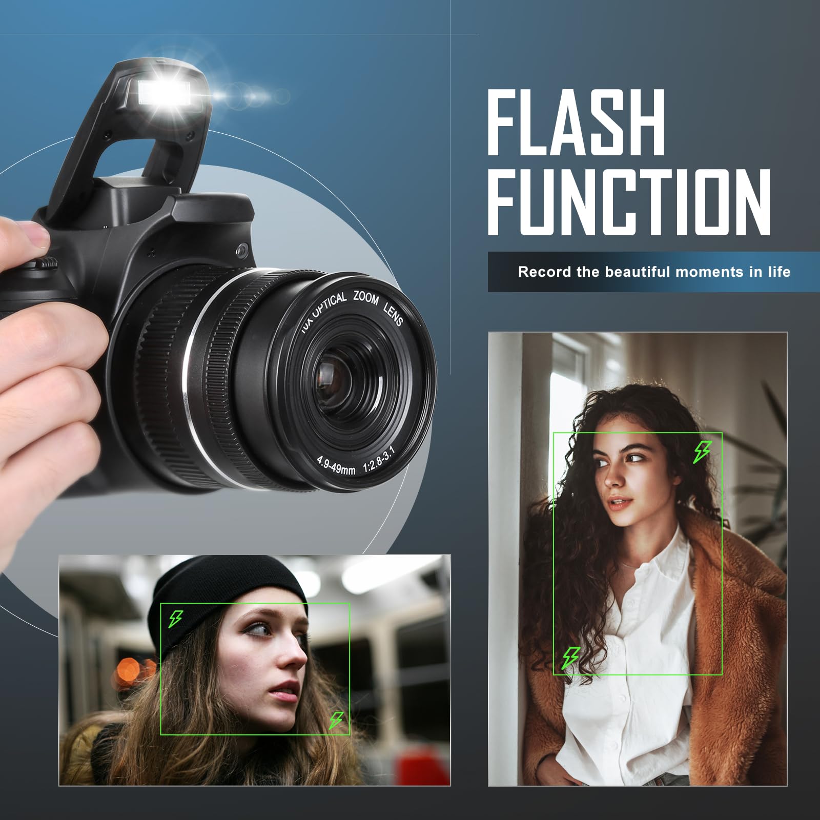 4K 64MP Digital Camera with 40X Zoom, WiFi & HDMI - Perfect for YouTube Vlogging, Photography & Travel Videos - Includes Flash & 32GB SD Card