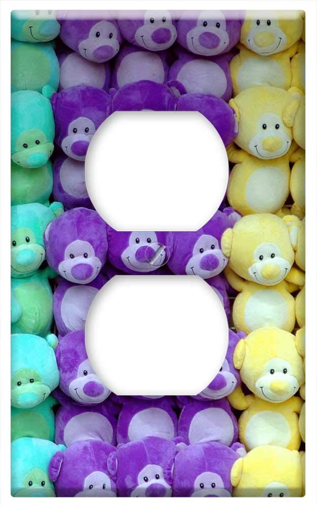 Switch Plate Outlet Cover - Stuffed Animals Carnival Amusement Games Recreation - Perfect for Kids' Rooms, Playrooms, and Themed Decor