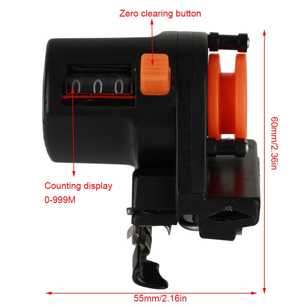 **Jadpes Fishing Line Counter 0-999M - Digital Depth Finder & Length Meter for Fishing Reels - Perfect for Freshwater & Saltwater Angling**