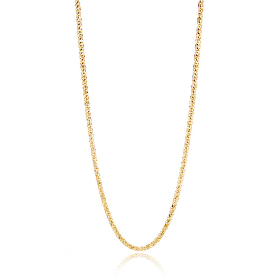3mm Gold Wheat Chain Necklace for Women - 18K Gold Plated Layering Necklace - Dainty Jewelry Gift for Her - Perfect for Everyday Wear, Layering & Special Occasions