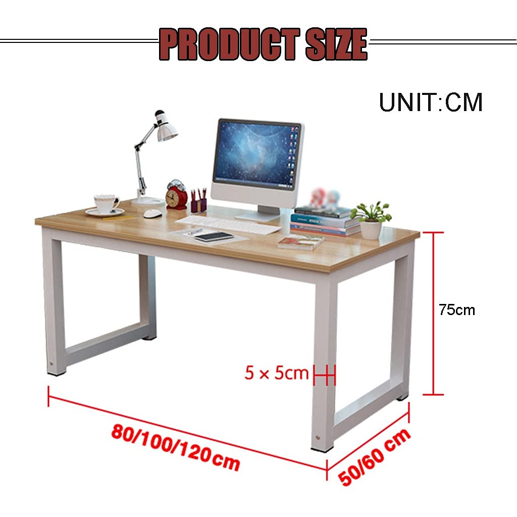 Ergonomic Computer Desk - 100x60x75cm Study Desk with Sturdy Steel Frame for Home Office, Bedroom & Workspace | Perfect for Remote Work, Online Classes & Gaming Setup