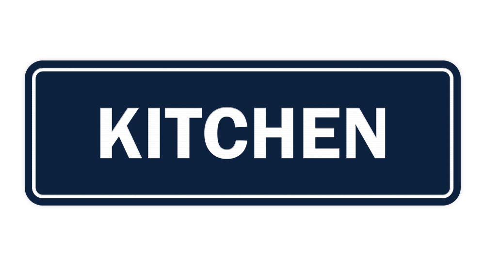 ByLITA Standard Kitchen Sign - Navy Blue & White Small Wall Decor for Farmhouse, Rustic, or Vintage Home Decor - Perfect for Kitchens, Dining Rooms, or Coffee Shops
