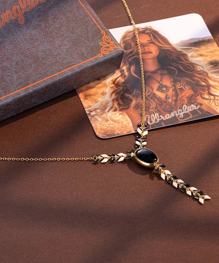 Wrangler Demeter’s Orb Onyx Necklace for Women - Elegant Black Gemstone Pendant Jewelry - Perfect for Gifts, Parties & Everyday Wear