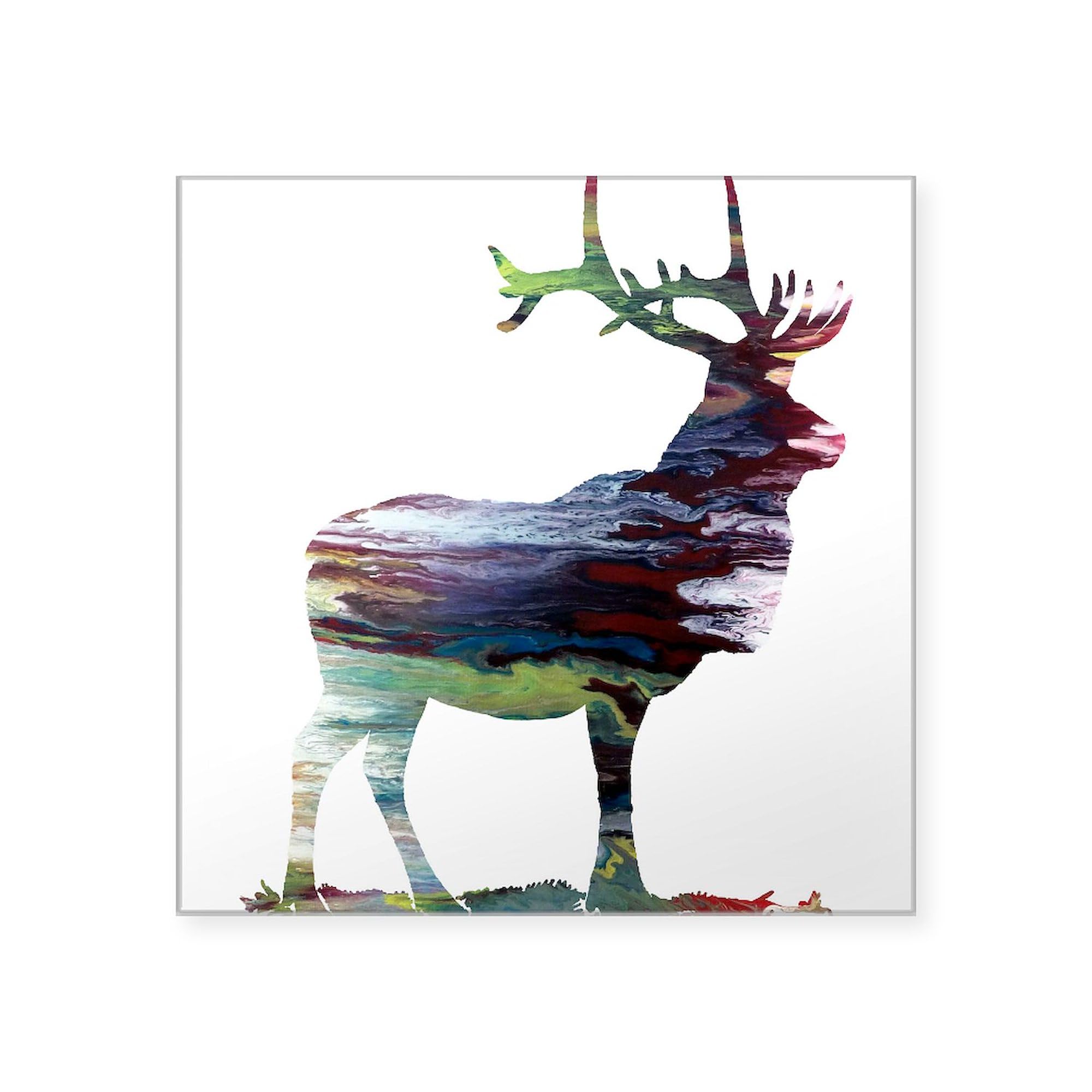 Elk Sticker - Square Bumper Car Decal for Outdoor Enthusiasts