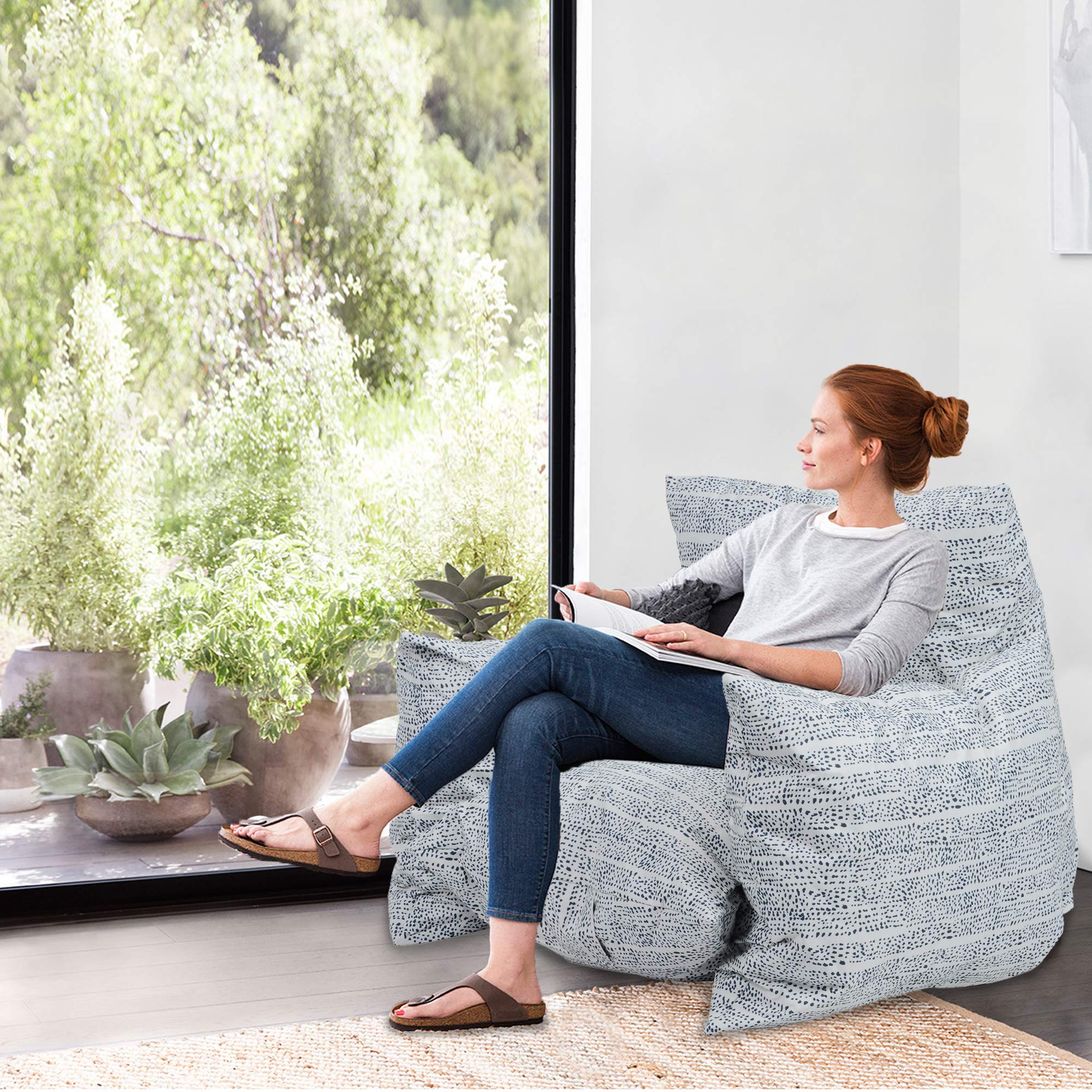Dporticus Inflatable Floor Sofa Cushion - Lightweight Gaming Chair, Bean Bag Lounger for Adults, Portable Lazy Couch for Living Room, Bedroom & Outdoor Use - Comfortable Seating for Video Games, Movie Nights & Relaxation (Gray)