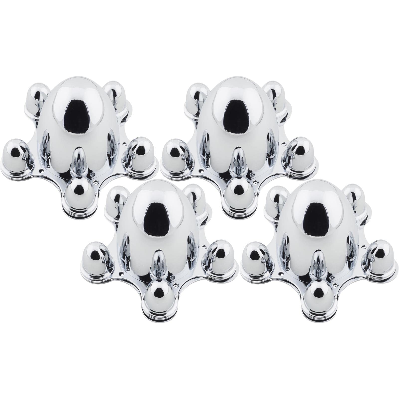 Bullet-Style Spider Cap Wheel Hub Cover Kit for 5x4.5 Inch Bolt Pattern - Durable Chrome Wheel Accessories for Trucks, SUVs, and Jeeps - Off-Road & Custom Car Styling Upgrade