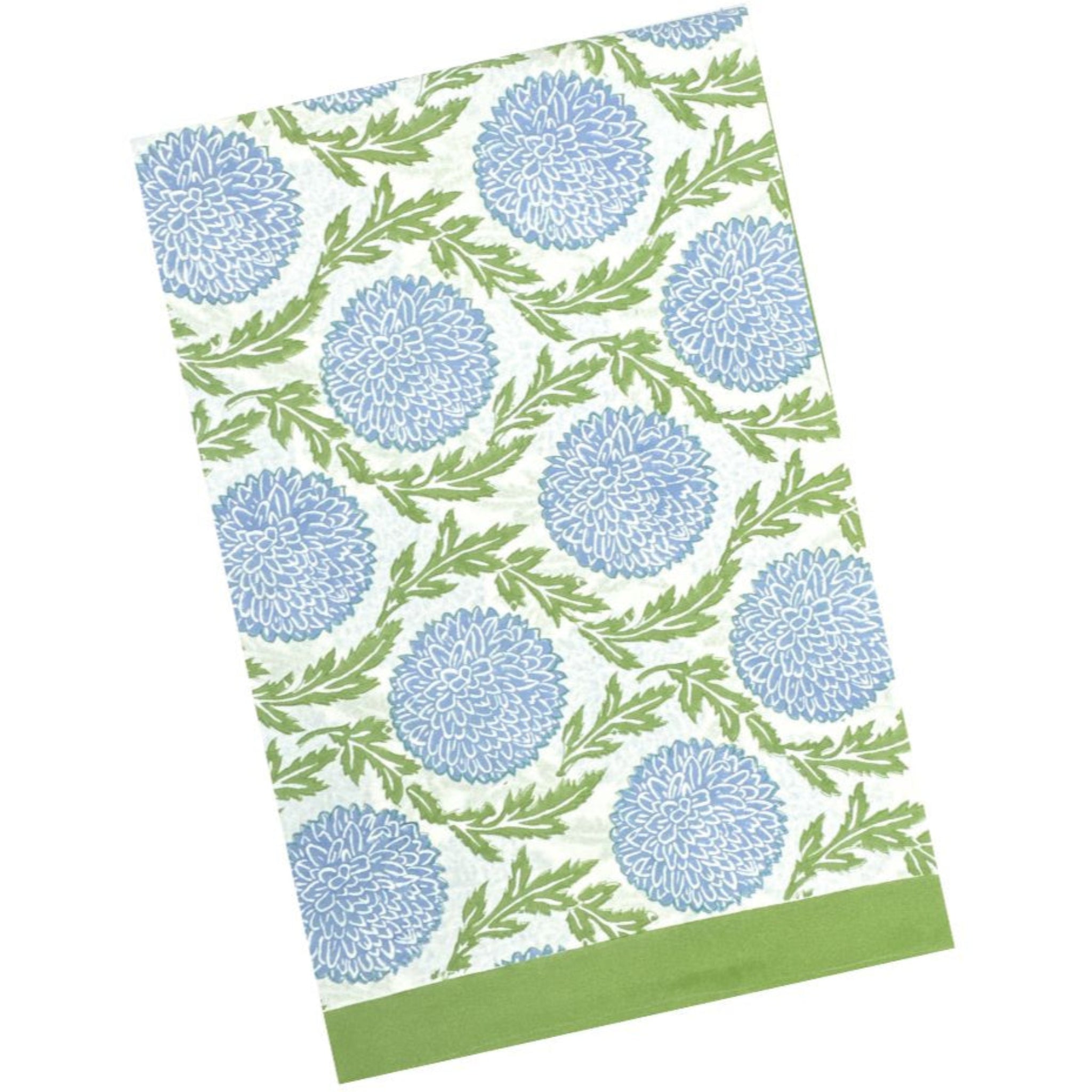 Elegant Blue and Green Floral Vine Tablecloth - Waterproof Washable Rectangular Table Cover for Dining, Kitchen, Party, and Outdoor Picnic Use