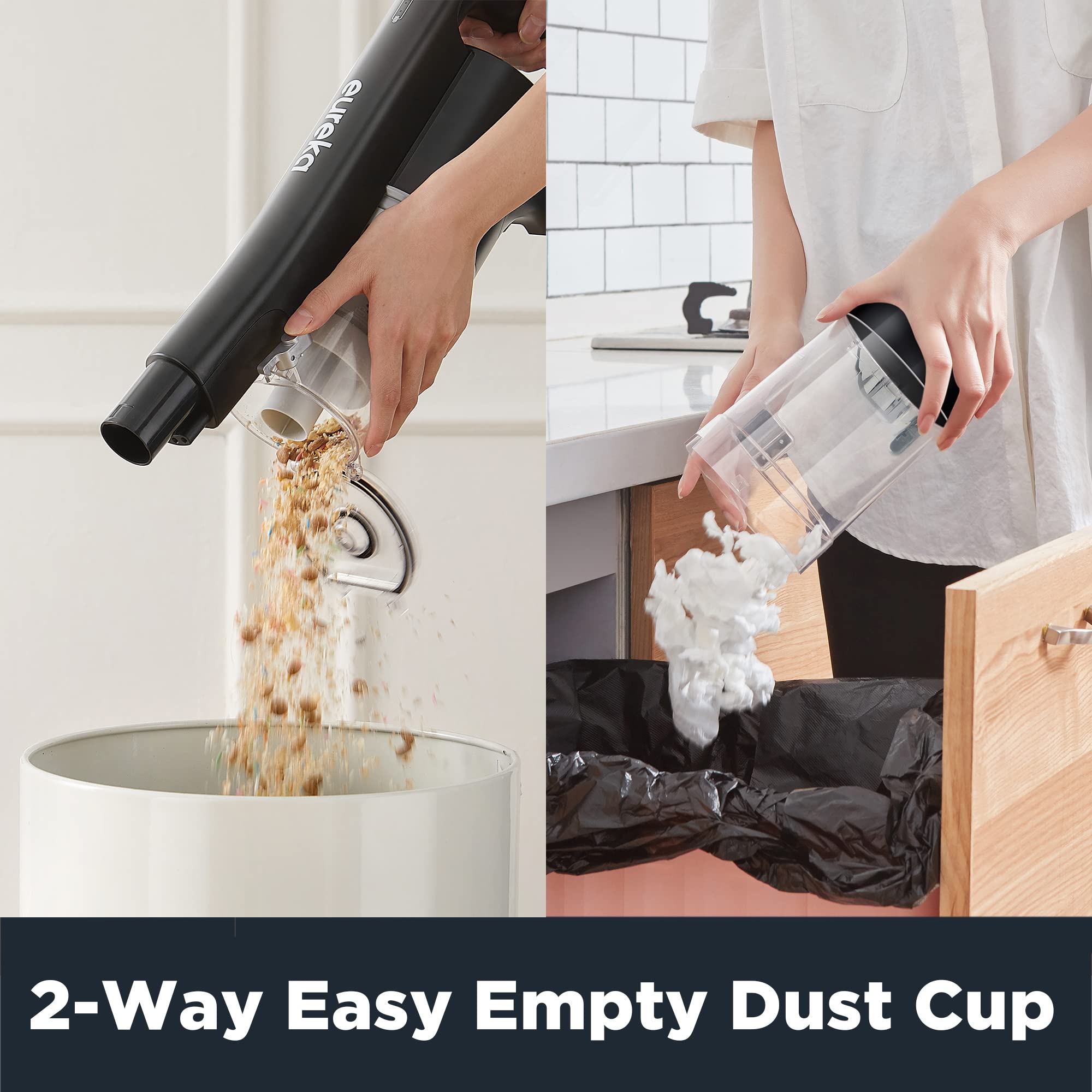 Eureka NEC101 Lightweight Cordless Stick Vacuum Cleaner - Powerful 150W Motor, Rechargeable Handheld Vacuum for Hardwood Floors & Carpets, Rose Red | Perfect for Quick Cleanups, Pet Hair Removal & Stair Cleaning