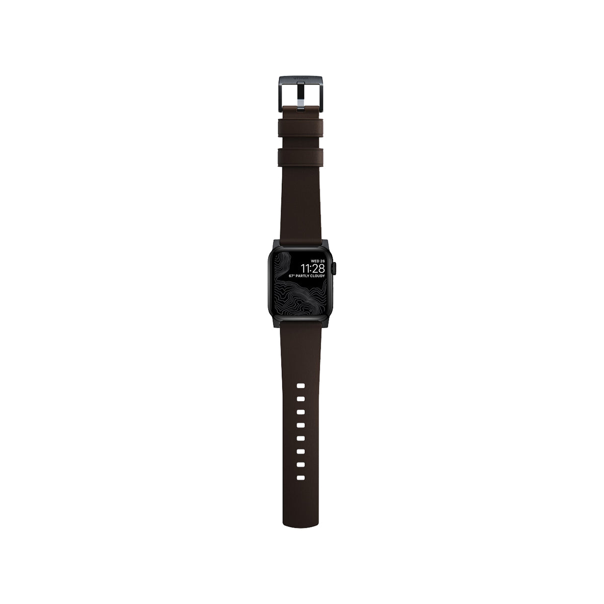 Nomad Active Band Pro 45mm / 49mm - Black Hard Case with Premium Brown Leather Strap | Compatible with Apple Watch for Sports & Everyday Wear