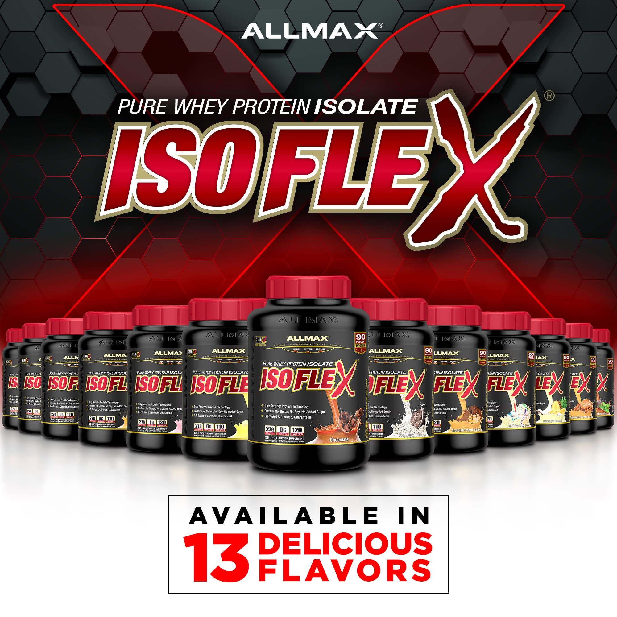 ALLMAX Nutrition ISOFLEX Whey Protein Powder - 27g Protein per Serving, Whey Protein Isolate, Chocolate Mint Flavor, 2lb (907g) for Muscle Recovery & Post-Workout Nutrition | Ideal for Gym, Fitness & Bodybuilding