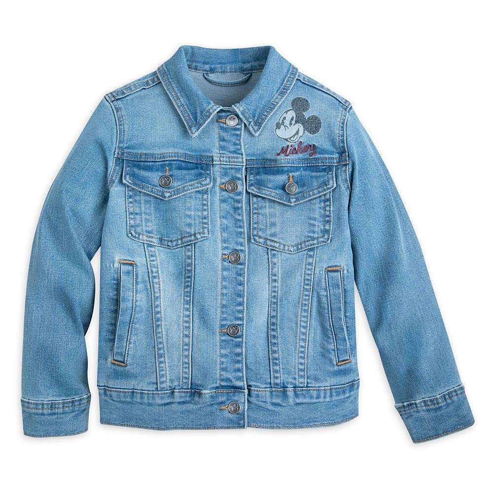 Disney Mickey Mouse Denim Jacket for Boys - Kids' Casual Wear, Cartoon Character Outerwear for School & Playtime
