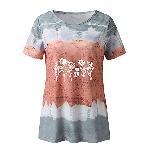 Women's Summer Tops Short Sleeve Crewneck Sweatshirts - Casual Tunic Tops for Leggings & Long Sleeve Shirts (Grey, Medium) | Perfect for Outdoor Activities, Workout & Everyday Wear