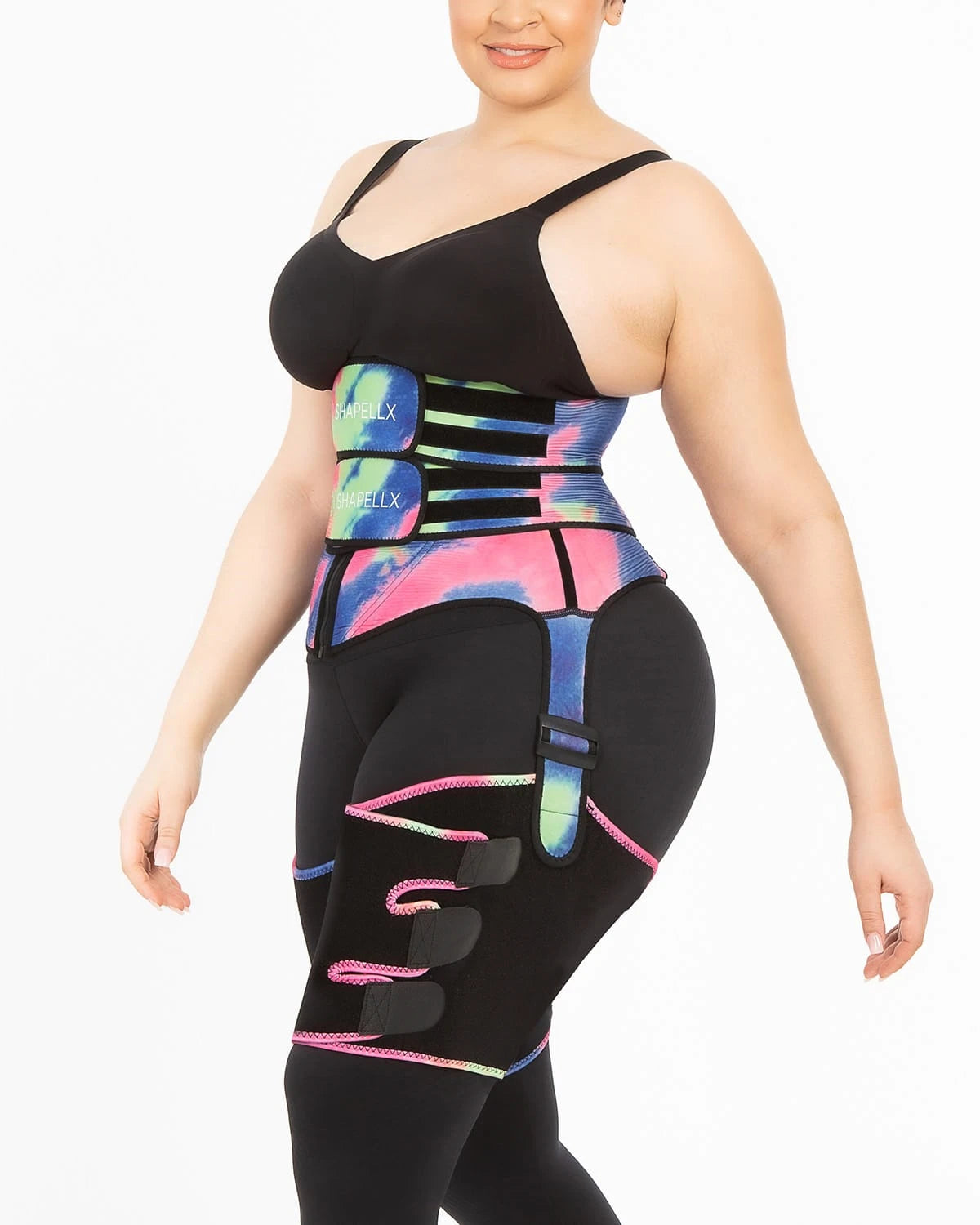 NeoSweat® 3-in-1 Tie Dye Waist Trainer, Thigh Trimmer & Butt Lifter for Women - Body Shaper for Workout, Weight Loss & Tummy Control - Perfect for Gym, Yoga & Everyday Wear