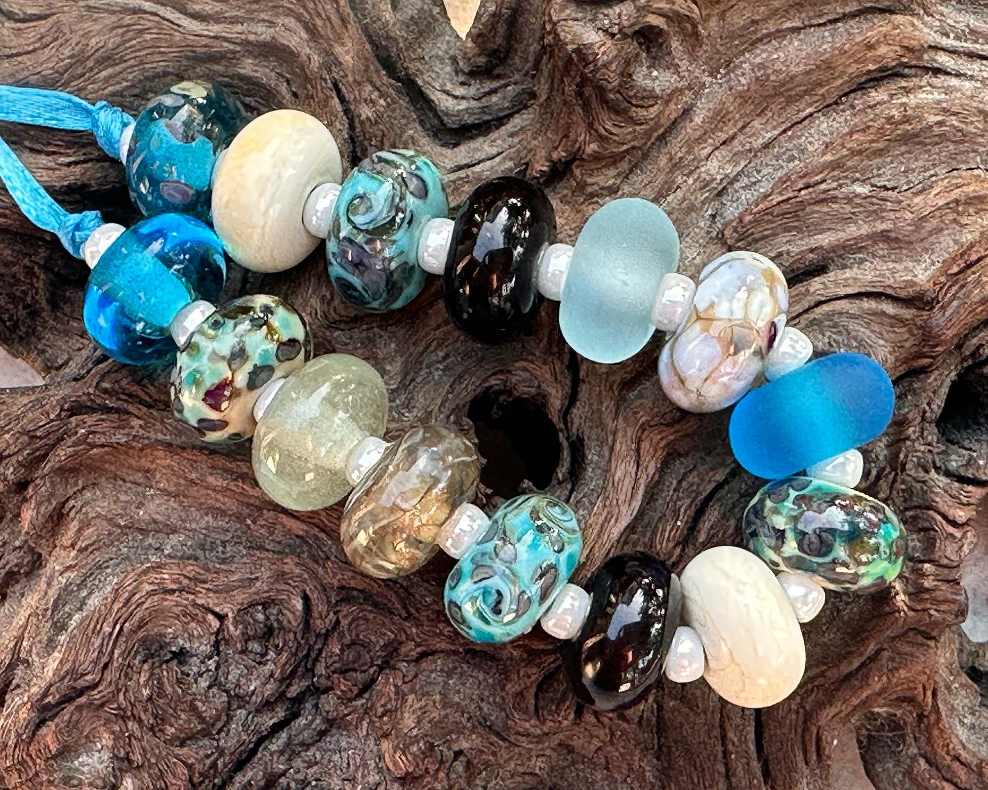 13pcs Turquoise Mosaic Glass Lampwork Beads Set for Jewelry Making - DIY Bracelet, Necklace & Craft Projects (SRA Certified) - Perfect for Boho Style Accessories and Gift Giving