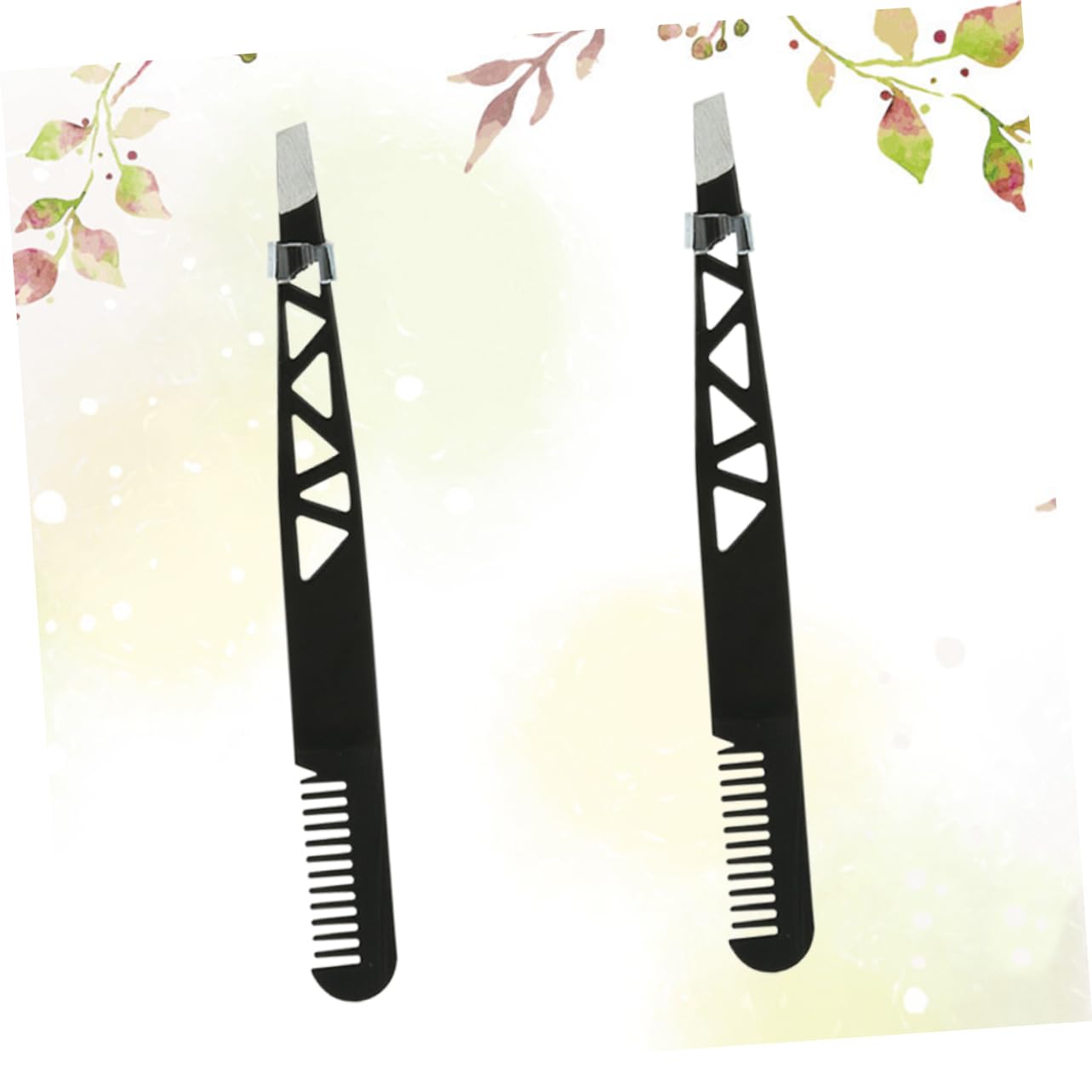 4 Pcs Professional Slant Tweezers Set - Stainless Steel Eyebrow Plucker, Ingrown Hair & Ear Hair Remover, Precision Grooming Tools (Black, 10x1cm) - Perfect for Eyebrow Shaping, Facial Hair Removal & Personal Grooming Kit