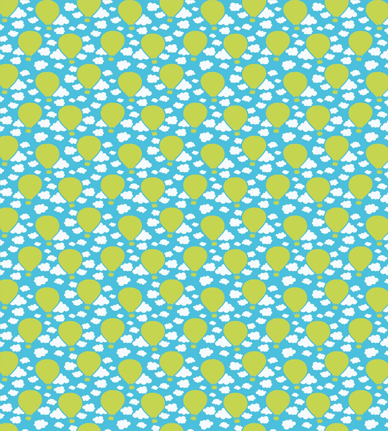 Ambesonne Blue Sky Duvet Cover Set - King Size 3 Piece Bedding with Hot Air Balloons & Cloud Design, 2 Pillow Shams - Yellow Green Sky Blue Pattern for Cozy Bedroom Decor | Perfect for Guest Rooms, Kids' Bedrooms & Bohemian Style Homes